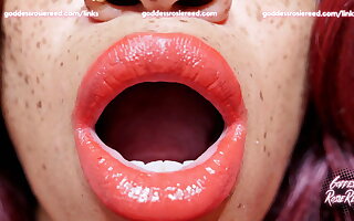 GODDESS ROSIE REED LIPSTICK MOUTH FETISH WORSHIP Louring LIPS