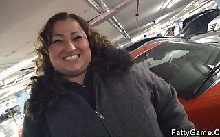 Fat belly fatty picks up brat and rides cock