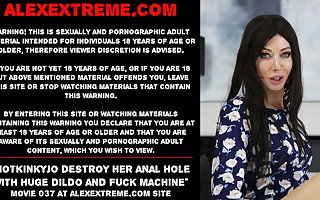Hotkinkyjo delete her anal hole everywhere huge dildo & machine
